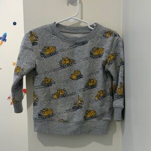 Jumping Beans Gray Sweatshirt with Yellow Construction Print